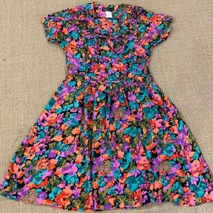 Vintage Dawn Joy Fashions Y2K Floral Dress 11/12